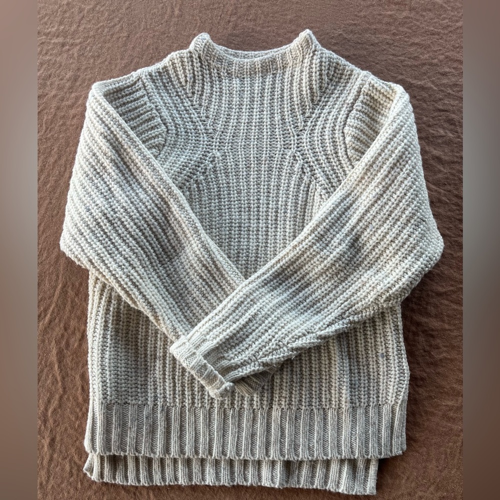 Cream REI cowl neck knit sweater oversized XS